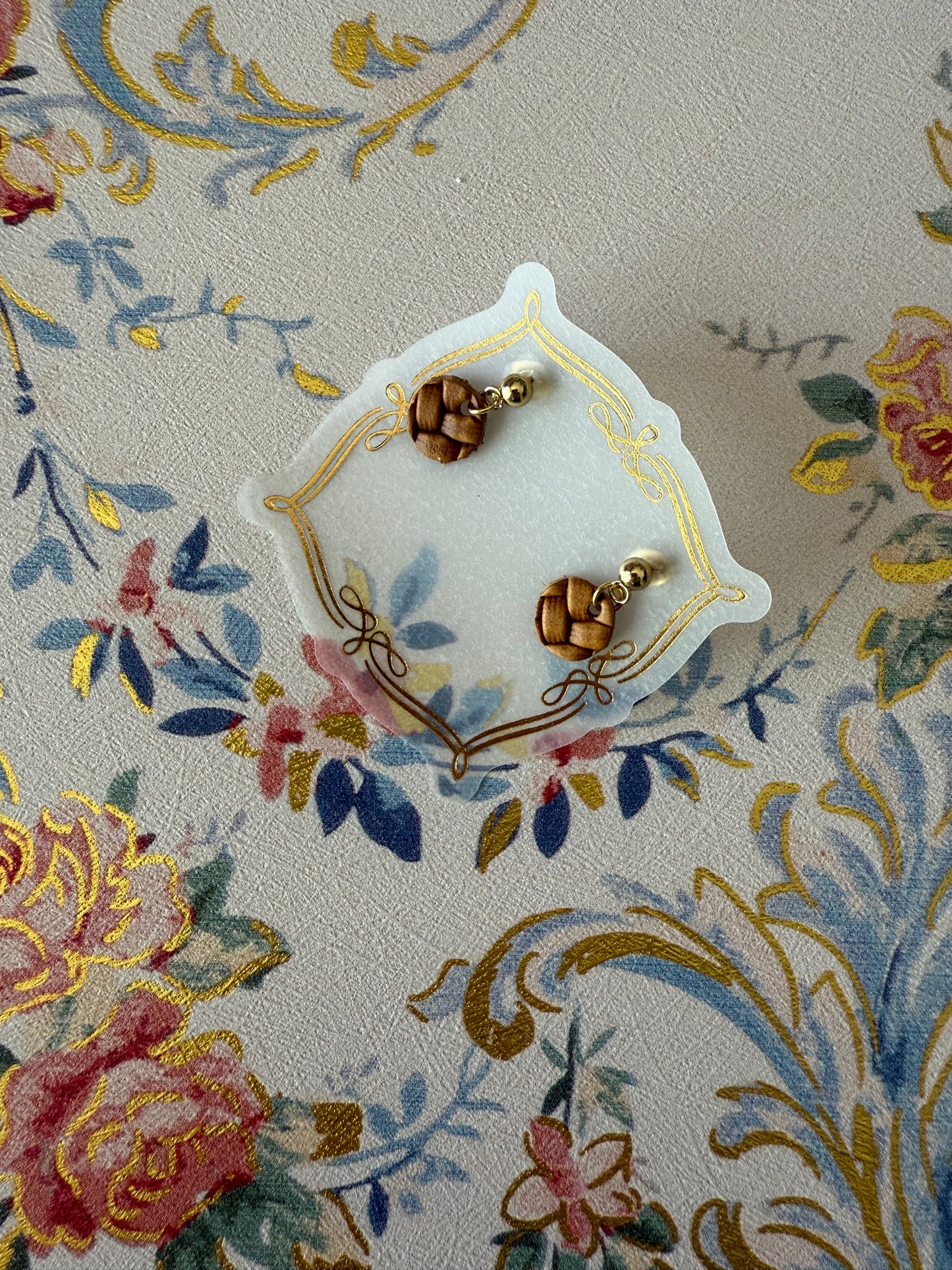 Small Cork Earrings Gold stud
