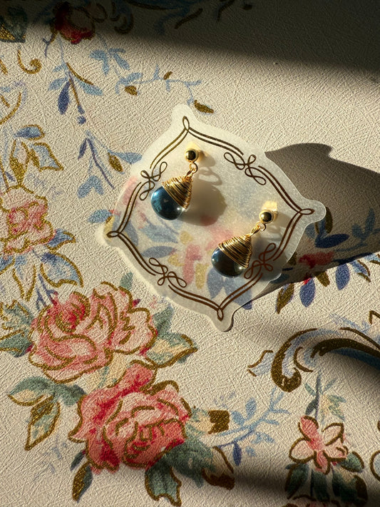 Birthstone Dark Blue Sapphire September Earrings