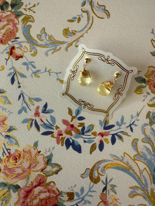 Birthstone Yellow November Citrine Earrings