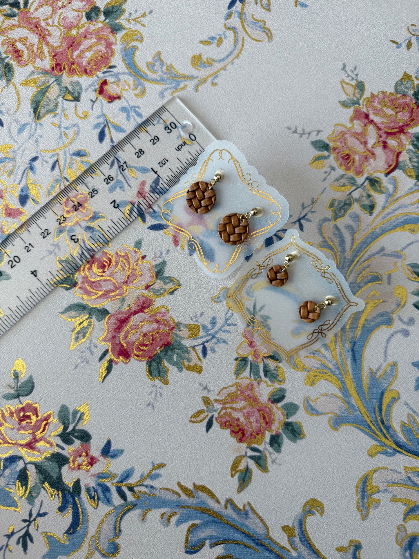 Small Cork Earrings Gold stud