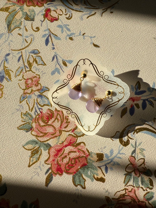 Birthstone Lilac June Amethyst Earrings