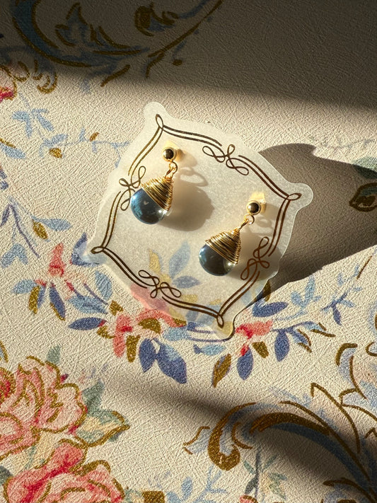 Birthstone Dark Blue Sapphire September Earrings