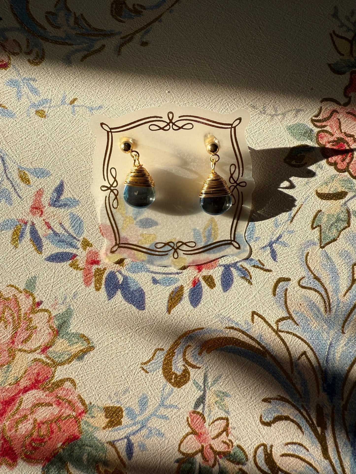 Birthstone Dark Blue Sapphire September Earrings