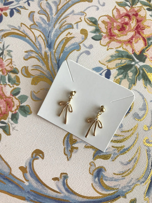 Gold Bow Earrings
