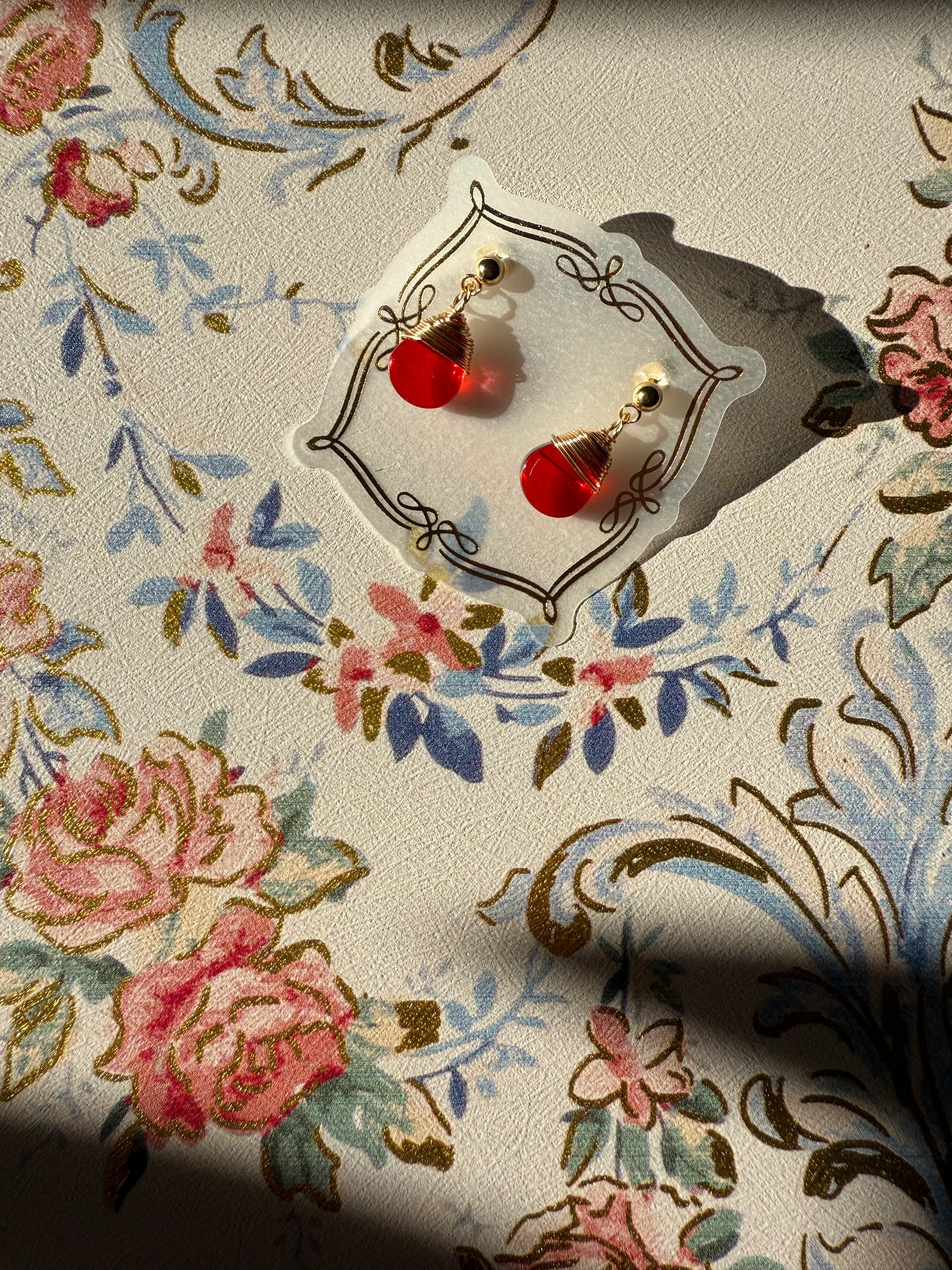 Birthstone Ruby Red July Earrings