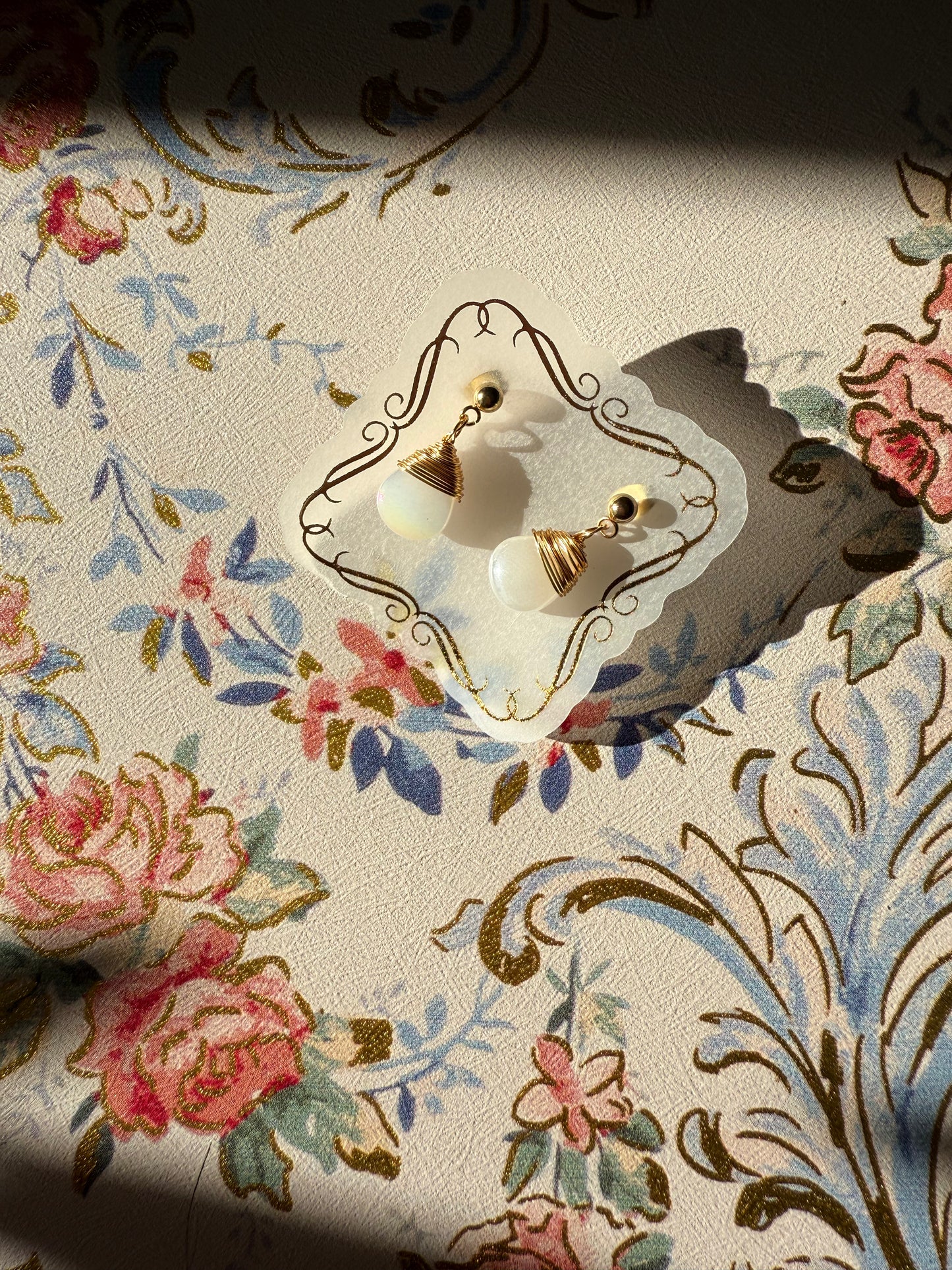 Birthstone White Iridescent April Crystal Colored Earrings